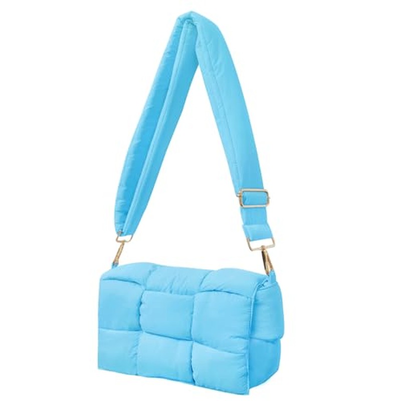 Shoulder Bag Lightweight Puffer Tote Crossbody Bag Handwoven for Women