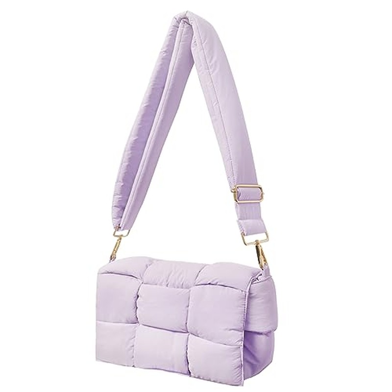 Shoulder Bag Lightweight Puffer Tote Crossbody Bag Handwoven for Women