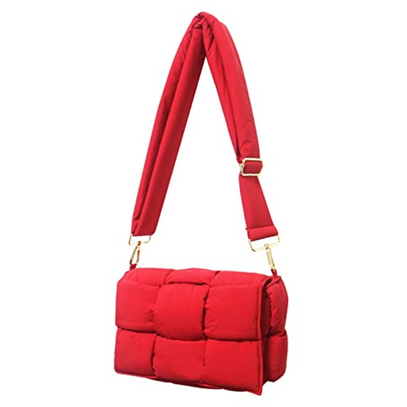 Shoulder Bag Lightweight Puffer Tote Crossbody Bag Handwoven for Women