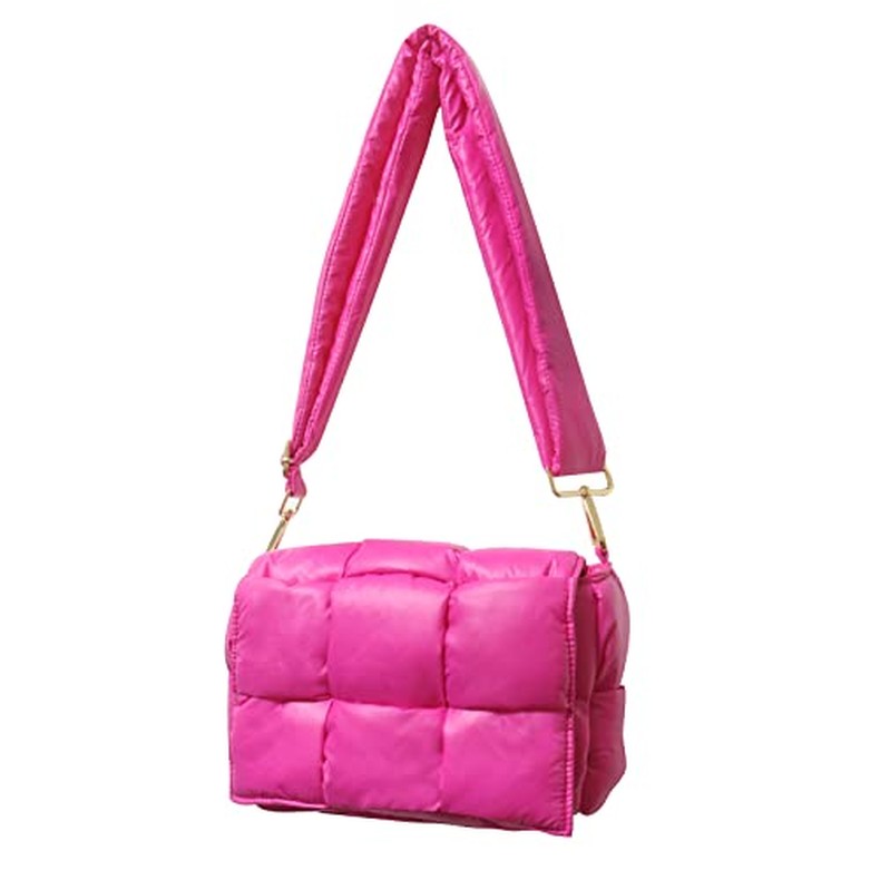 Shoulder Bag Lightweight Puffer Tote Crossbody Bag Handwoven for Women detail
