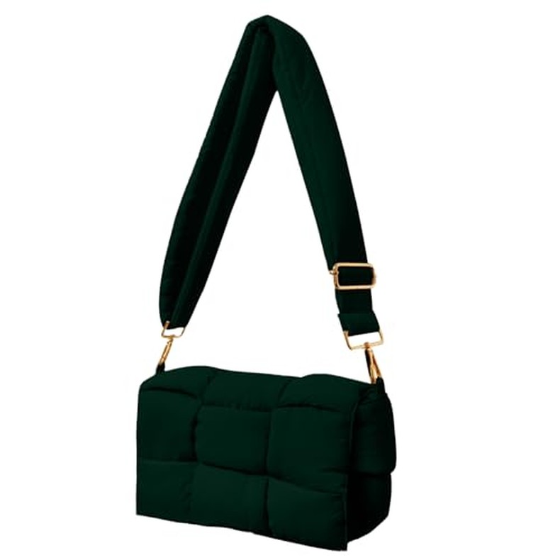 Shoulder Bag Lightweight Puffer Tote Crossbody Bag Handwoven for Women detail