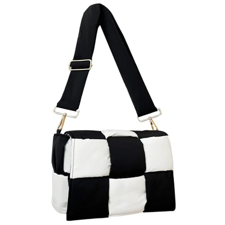 Shoulder Bag Lightweight Puffer Tote Crossbody Bag Handwoven for Women detail
