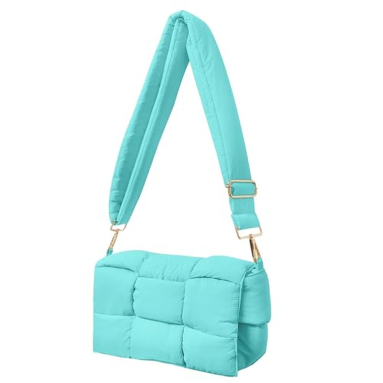 Shoulder Bag Lightweight Puffer Tote Crossbody Bag Handwoven for Women detail