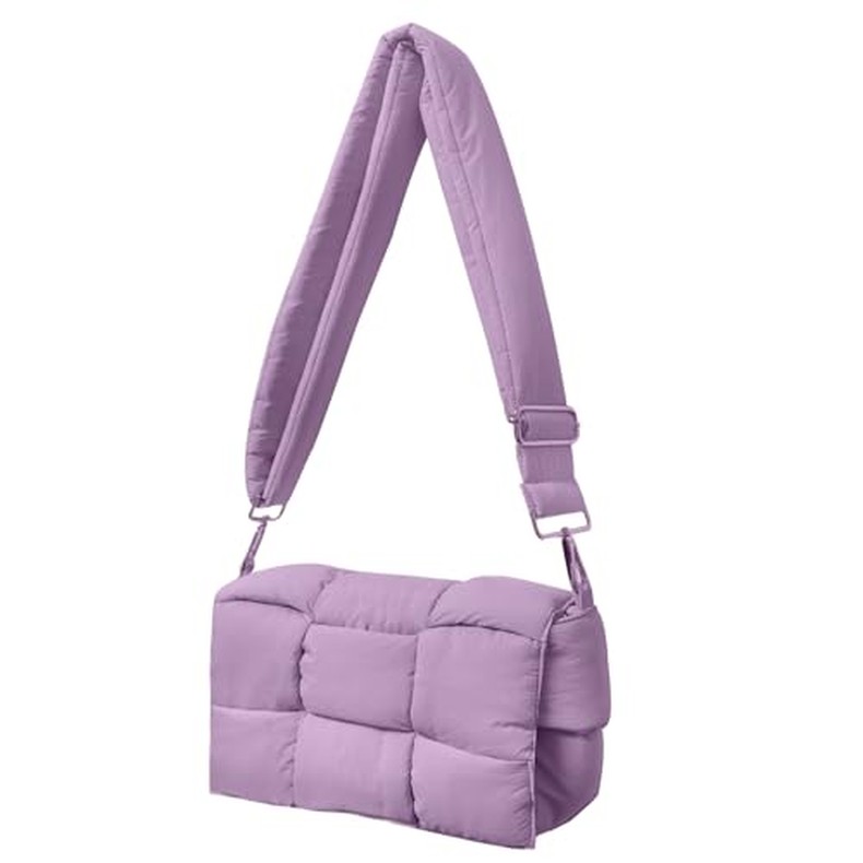 Shoulder Bag Lightweight Puffer Tote Crossbody Bag Handwoven for Women detail