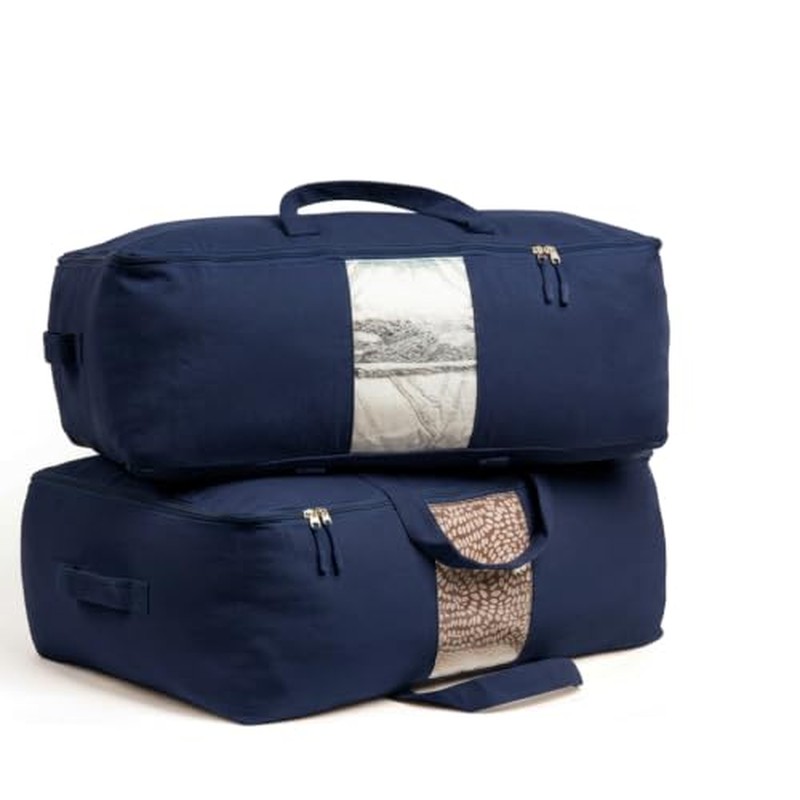 Soft Canvas Storage Bags with Zipp. Large 25x19x9in Bag for Sheets Blankets Bedding Pillows, Clothes