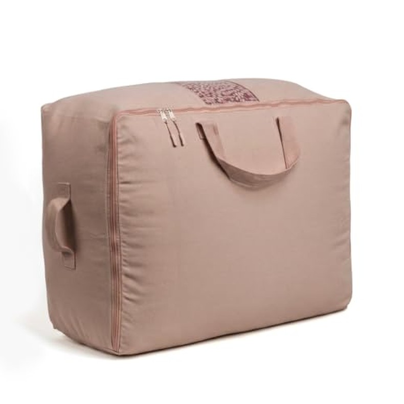 Soft Canvas Storage Bags with Zipp. Large 25x19x9in Bag for Sheets Blankets Bedding Pillows, Clothes detail
