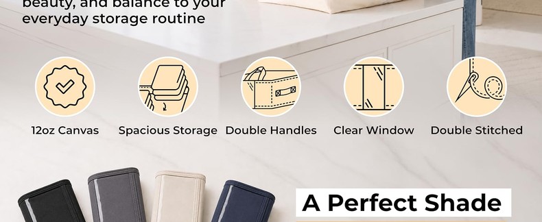 Soft Canvas Storage Bags with Zipp. Large 25x19x9in Bag for Sheets Blankets Bedding Pillows, Clothes detail