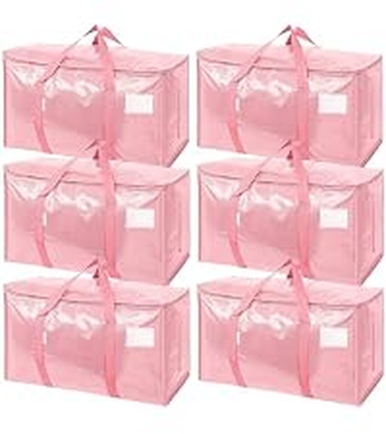 TICONN 6 Pack Extra Large Moving Bags Heavy Duty with Zippers & Carrying Handles, Durable Storage Ba detail