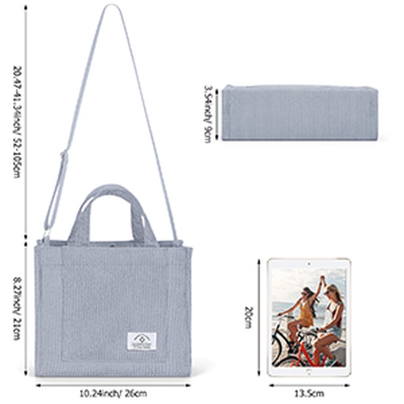 Tote Bag for Women, Corduroy Crossbody Bags Shoulder Handbag detail