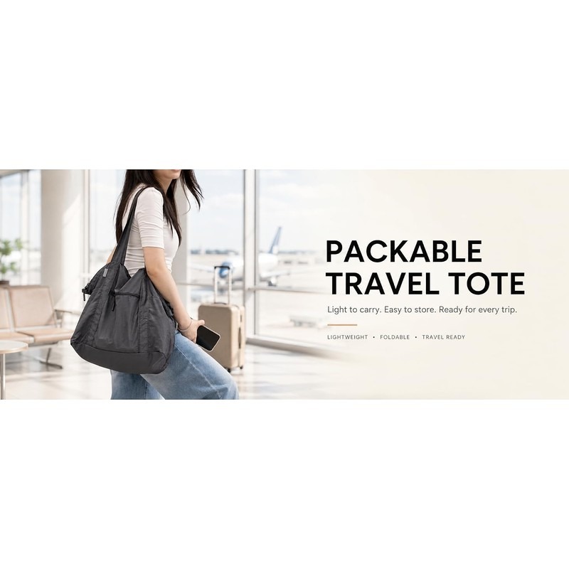 Ultra Light Packable Tote Bag Nylon for Travel, Lightweight 