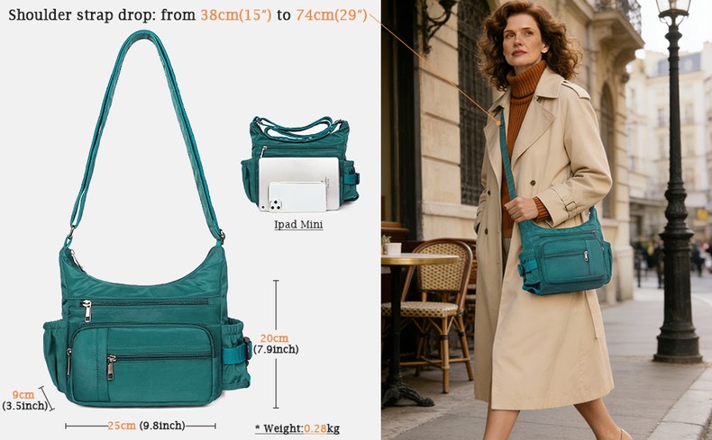 VOLGANIK ROCK RFID Anti Thief Crossbody Bag for Women Waterproof Shoulder Bag Messenger Bag Casual N detail