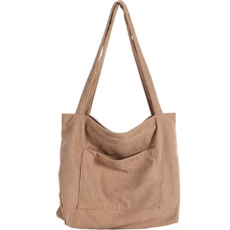Women Corduroy Tote Bag, Large Shoulder Hobo Bags Casual Handbags detail