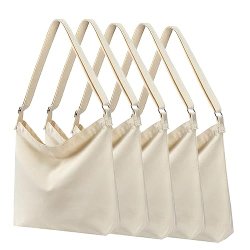 Women's blank large Size Canvas Crossbody Tote Handbags Shoulder Bag Hobo Casual Tote Diy-gifts (1)