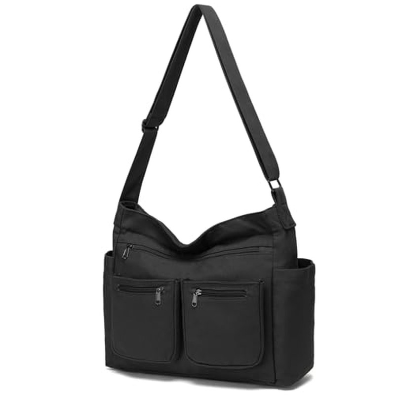 Canvas Casual Messenger Bag Hobo Crossbody Bag Canvas Shouder Tote Handbag for Women and Men