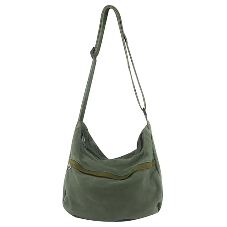 Canvas Casual Messenger Bag Hobo Crossbody Bag Canvas Shouder Tote Handbag for Women and Men