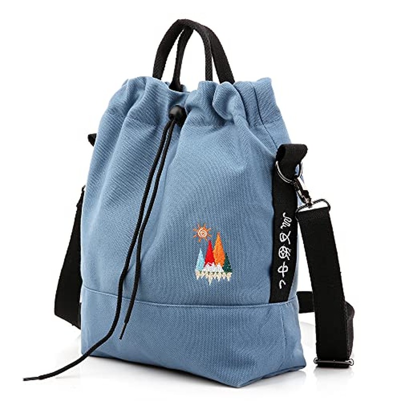 Canvas Crossbody Bag for Women Tote Handbag Slouchy Shoulder Bag