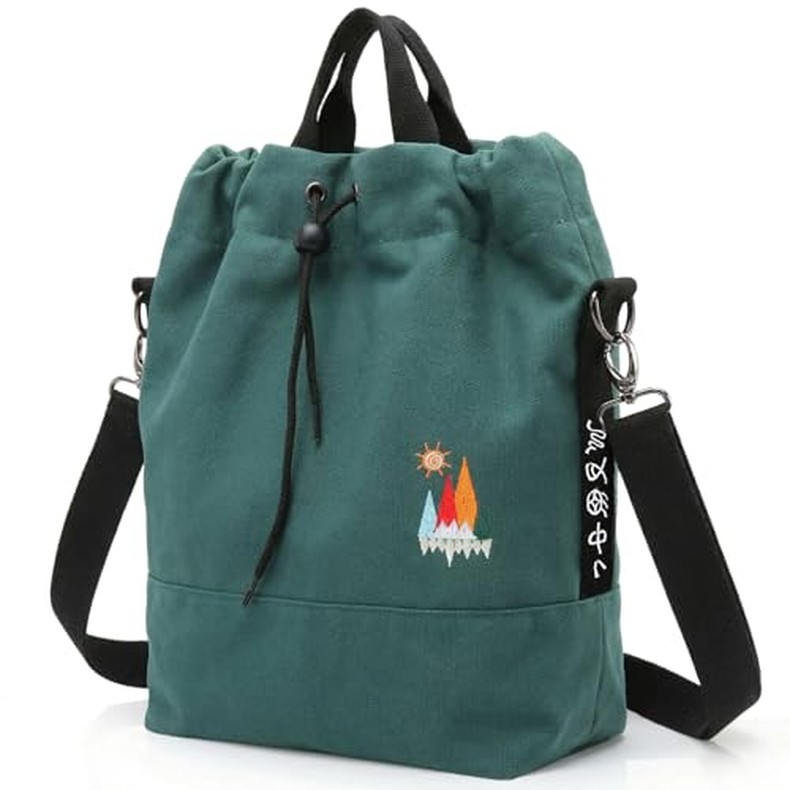 Canvas Crossbody Bag for Women Tote Handbag Slouchy Shoulder Bag