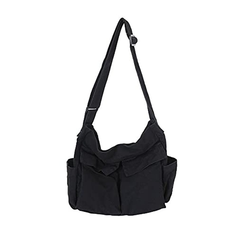 Canvas Messenger Bag Large Crossbody Bag with Multiple Pockets Canvas Shoulder Tote Bag for Women an