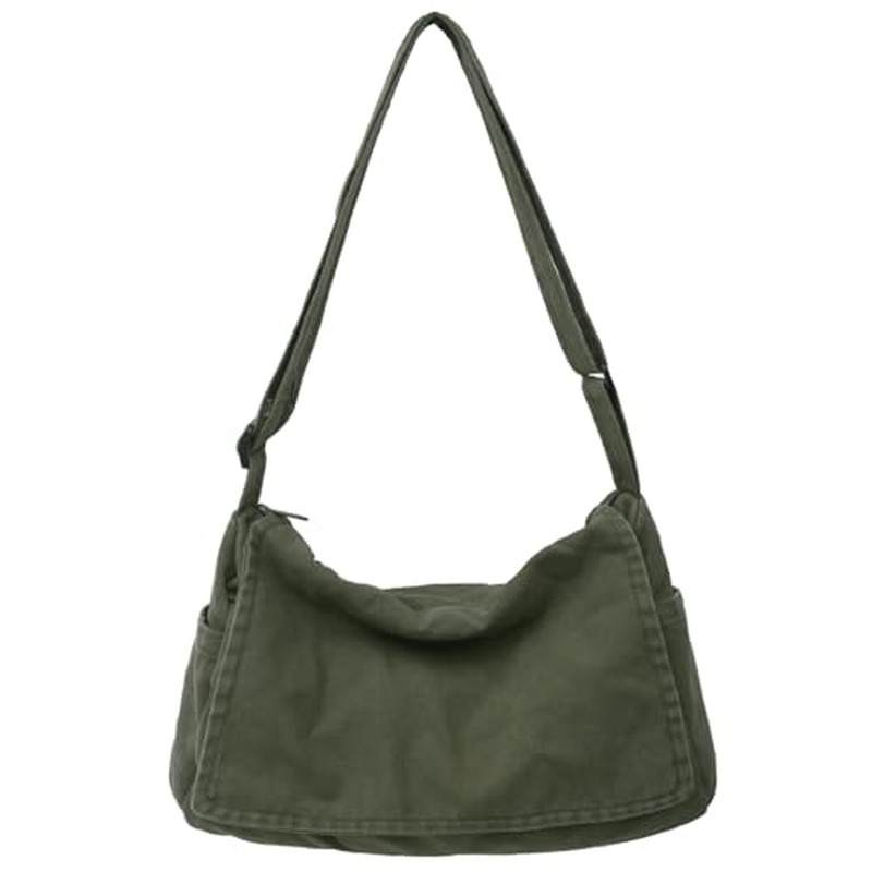 Canvas Messenger Bag Large Satchel Bag Travel Hobo Bag Casual Tote Shoulder Bag for Women and Men