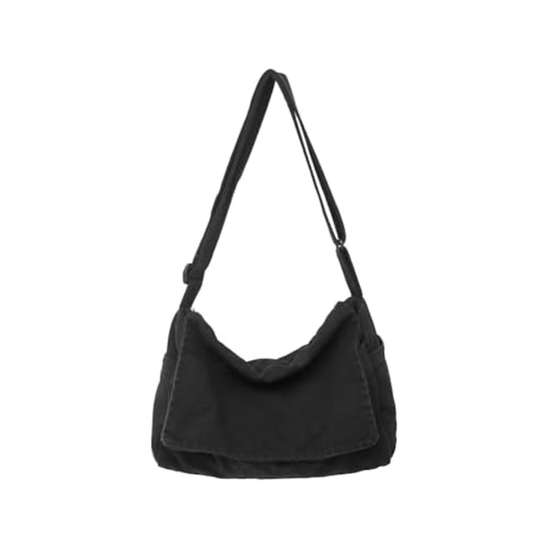 Canvas Messenger Bag Large Satchel Bag Travel Hobo Bag Casual Tote Shoulder Bag for Women and Men