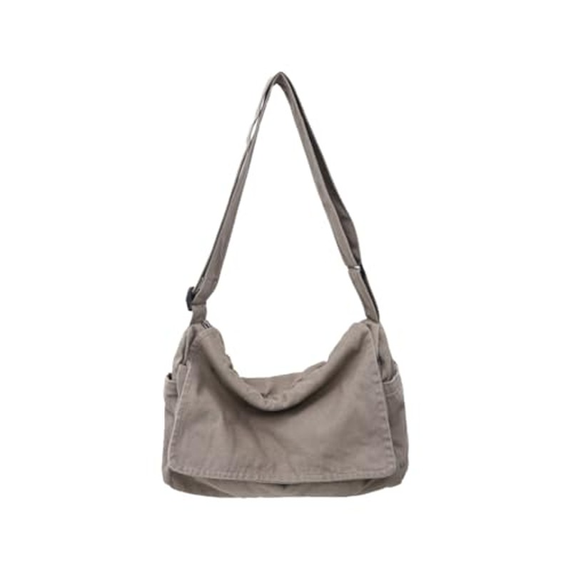 Canvas Messenger Bag Large Satchel Bag Travel Hobo Bag Casual Tote Shoulder Bag for Women and Men