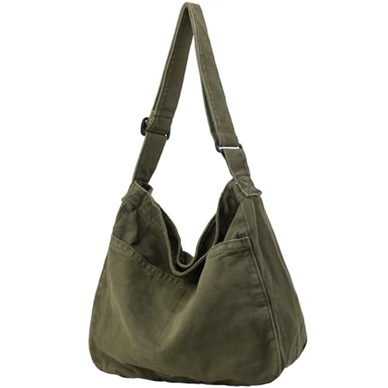 Canvas Tote Bag Casual Hobo Crossbody Shoulder Bag for Women and Men Large Purse Messenger Bag Trave
