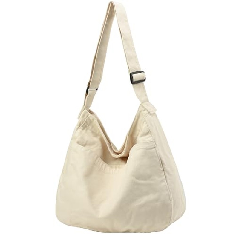Canvas Tote Bag Casual Hobo Crossbody Shoulder Bag for Women and Men Large Purse Messenger Bag Trave