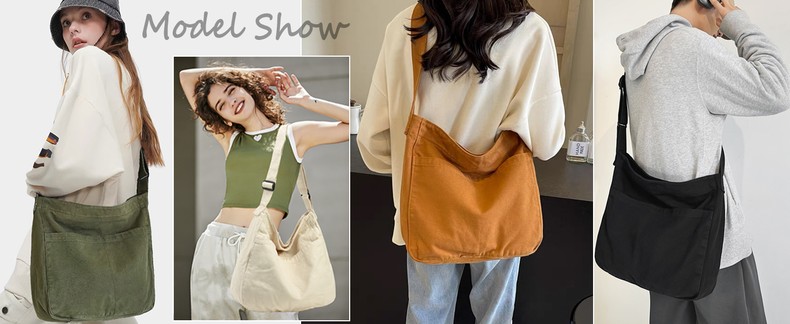 Canvas Tote Bag Casual Hobo Crossbody Shoulder Bag for Women and Men Large Purse Messenger Bag Trave