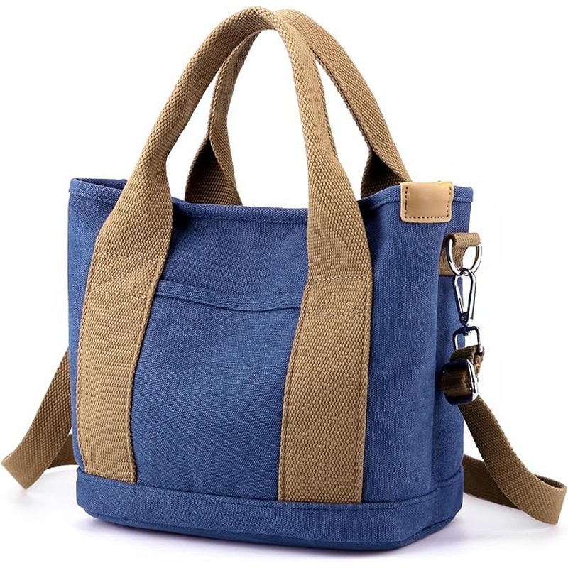 Canvas Tote Bag for Women,Small Totes Bags with Zipper Crossbody Purse with Pockets Large Shoulder H