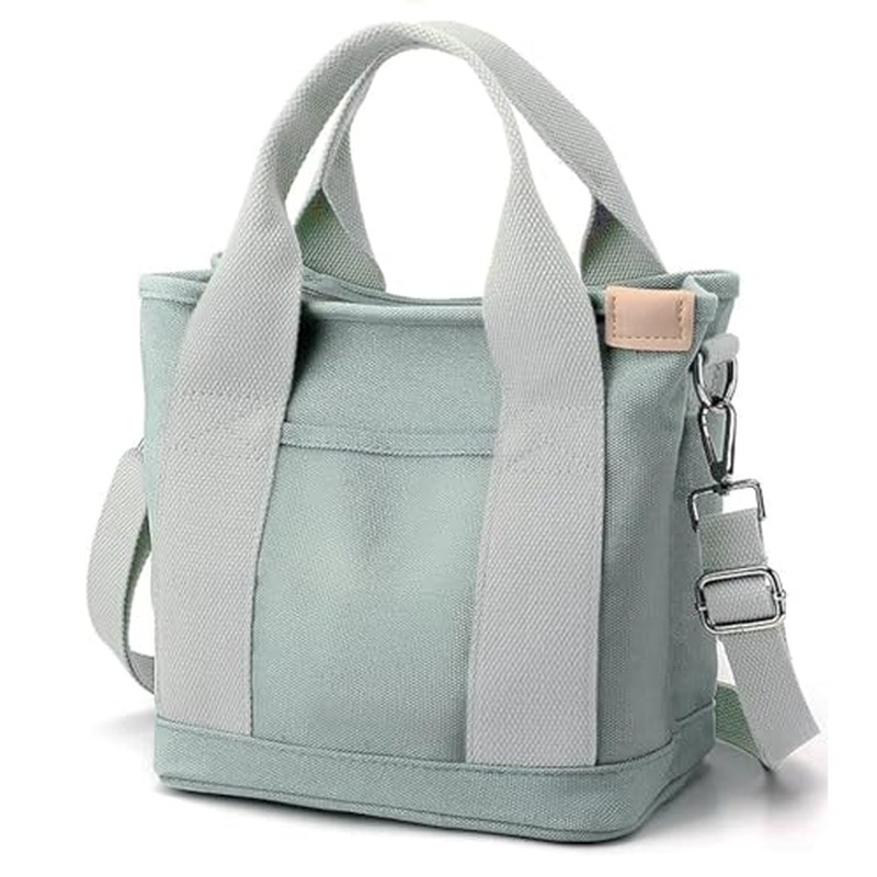 Canvas Tote Bag for Women,Small Totes Bags with Zipper Crossbody Purse with Pockets Large Shoulder H