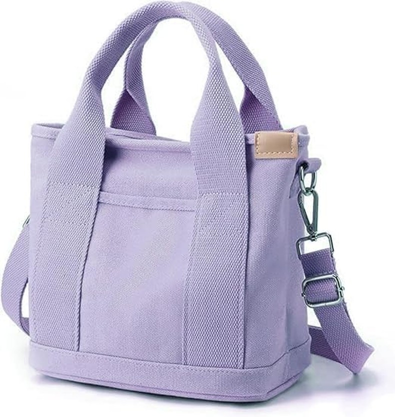 Canvas Tote Bag for Women,Small Totes Bags with Zipper Crossbody Purse with Pockets Large Shoulder H