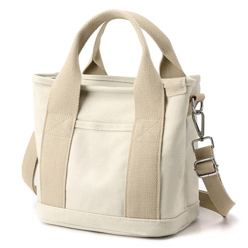 Canvas Tote Bag for Women,Small Totes Bags with Zipper Crossbody Purse with Pockets Large Shoulder H