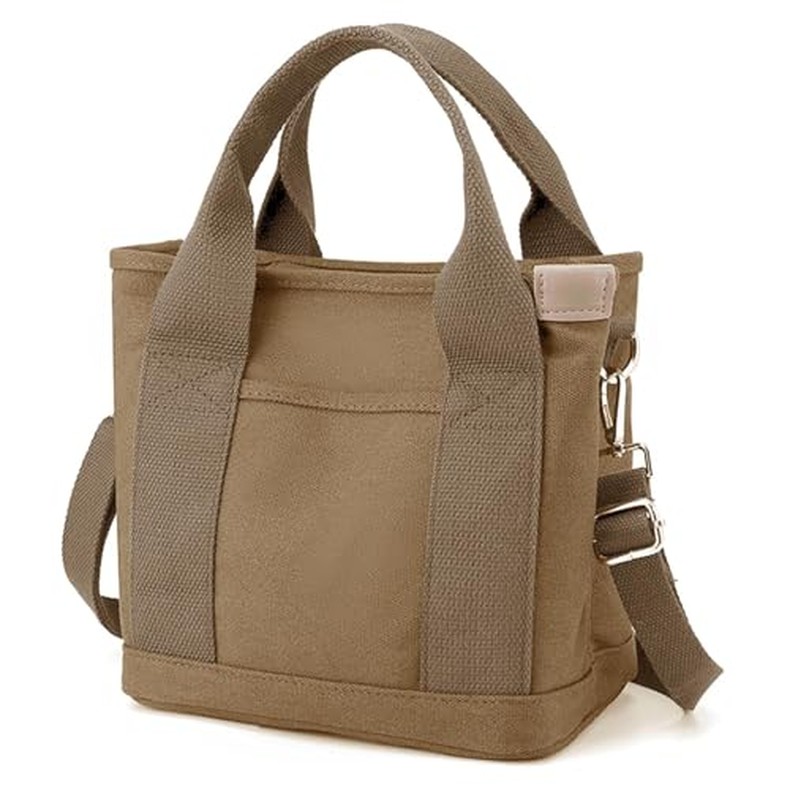 Canvas Tote Bag for Women,Small Totes Bags with Zipper Crossbody Purse with Pockets Large Shoulder H