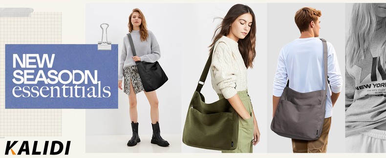 Canvas Tote Bag Zipper Large Crossbody Shoulder Bag Messenger Bag