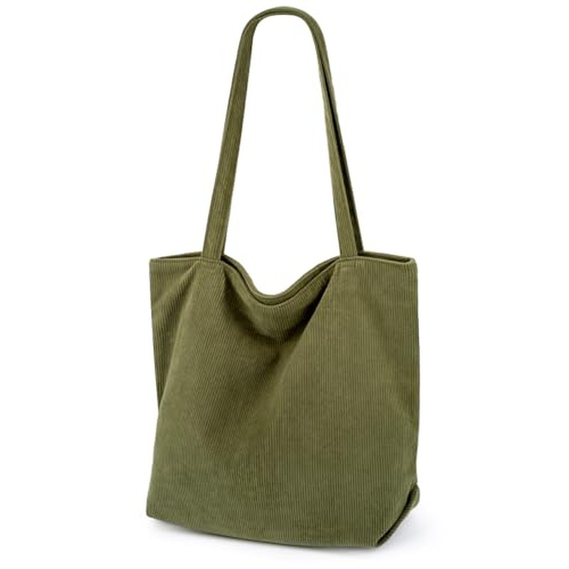 Corduroy Tote Bag for Women,Hobo HandBags with Zipper