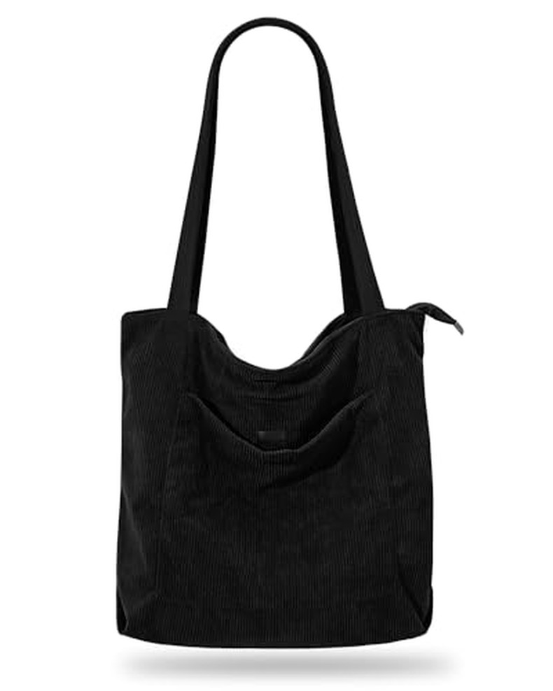 Corduroy Tote Bag for Women,Hobo HandBags with Zipper