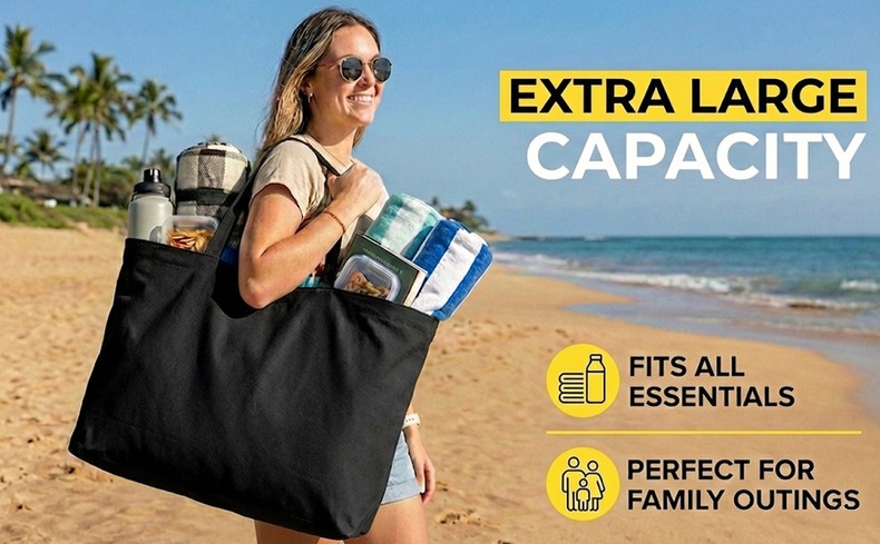 Extra Large Canvas Tote Bag