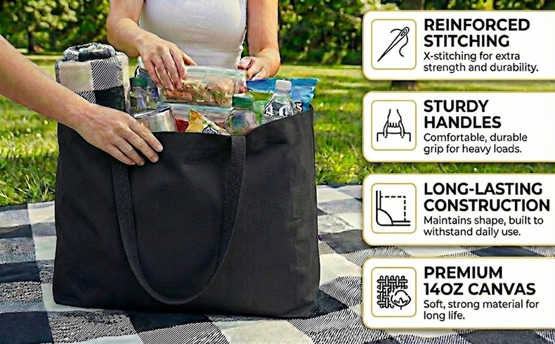 Extra Large Canvas Tote Bag