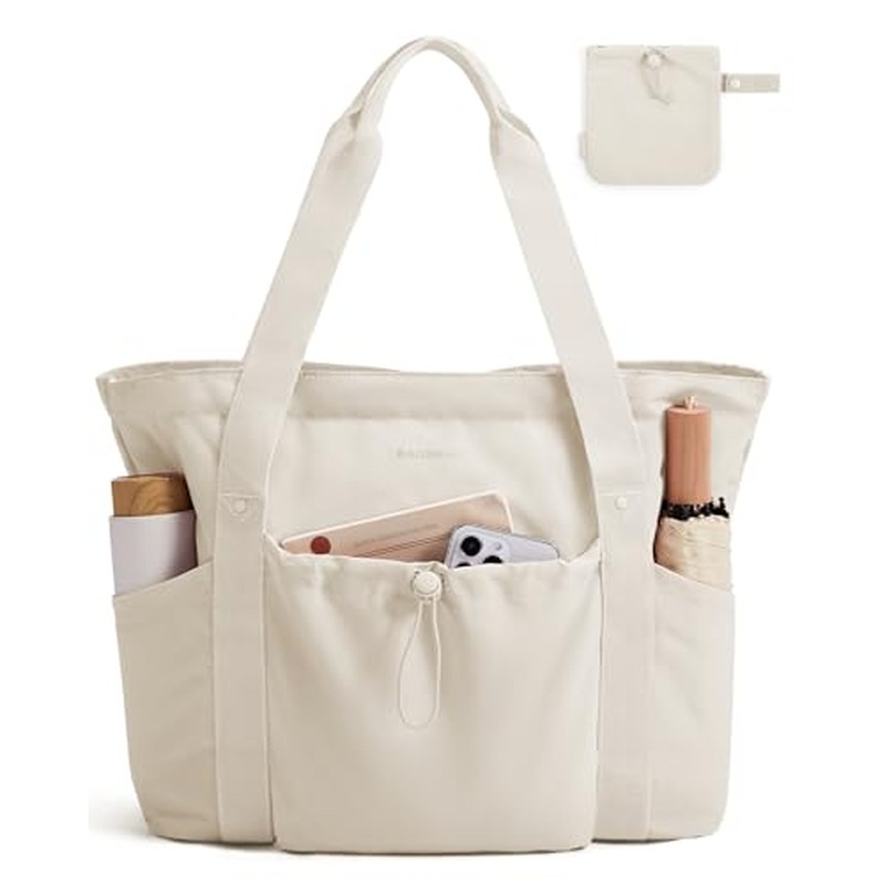 Foldable Tote Bag with Drawstring Bag, Tote Bag Shoulder Bag Top Handle Handbag for Travel,