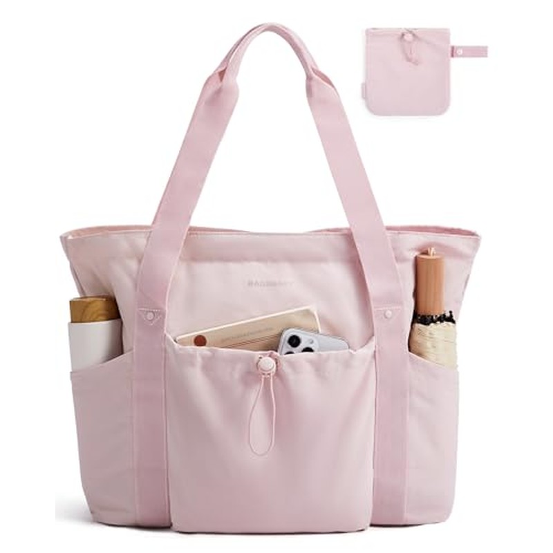 Foldable Tote Bag with Drawstring Bag, Tote Bag Shoulder Bag Top Handle Handbag for Travel,