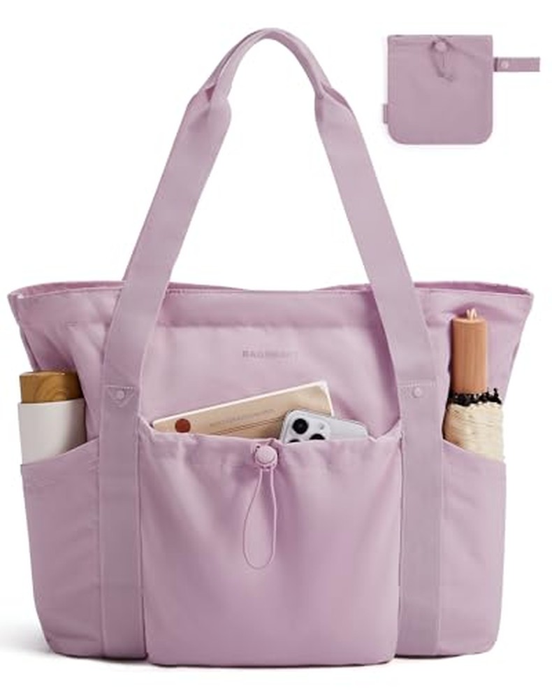 Foldable Tote Bag with Drawstring Bag, Tote Bag Shoulder Bag Top Handle Handbag for Travel,