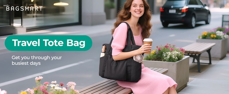 Foldable Tote Bag with Drawstring Bag, Tote Bag Shoulder Bag Top Handle Handbag for Travel,