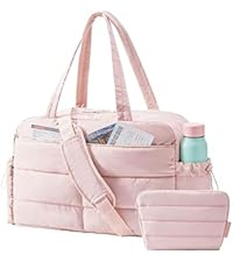 Foldable Tote Bag with Drawstring Bag, Tote Bag Shoulder Bag Top Handle Handbag for Travel,