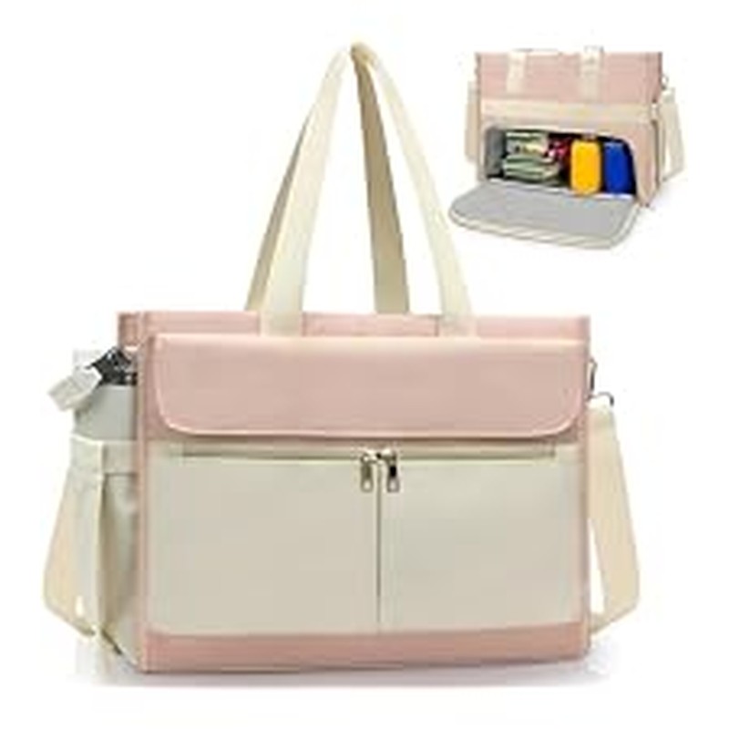 Lu.6_ Laptop Tote with Insulated Lunch Box Compartment for Nurse, Teacher Work Office Outdoor