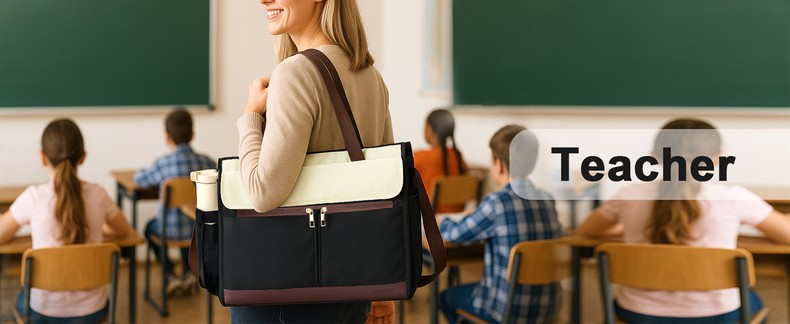Lu.6_ Laptop Tote with Insulated Lunch Box Compartment for Nurse, Teacher Work Office Outdoor