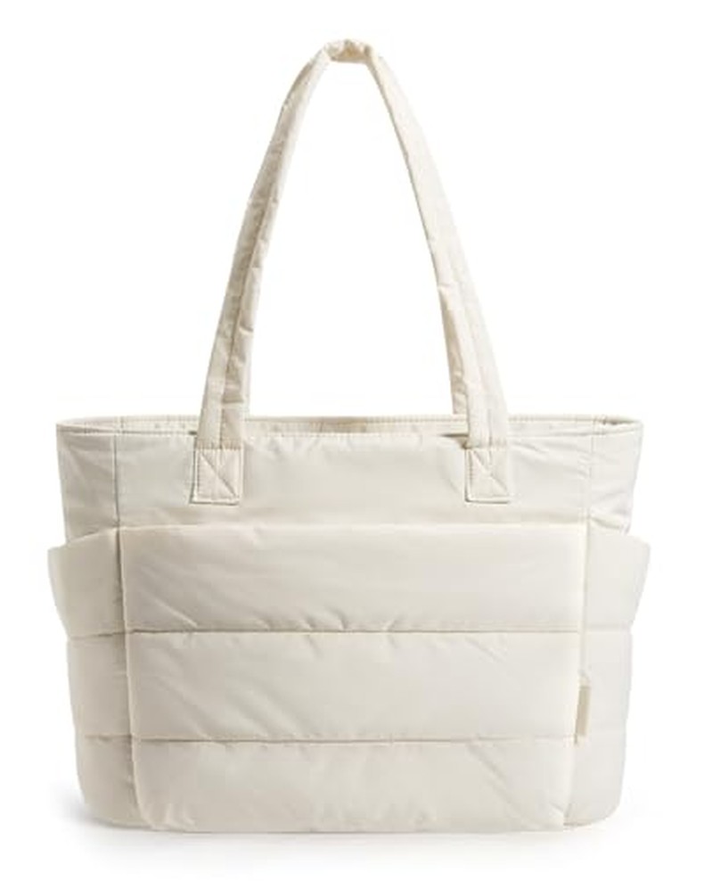 Puffy Tote Bag for Women, Lightweight Work Tote Handbag