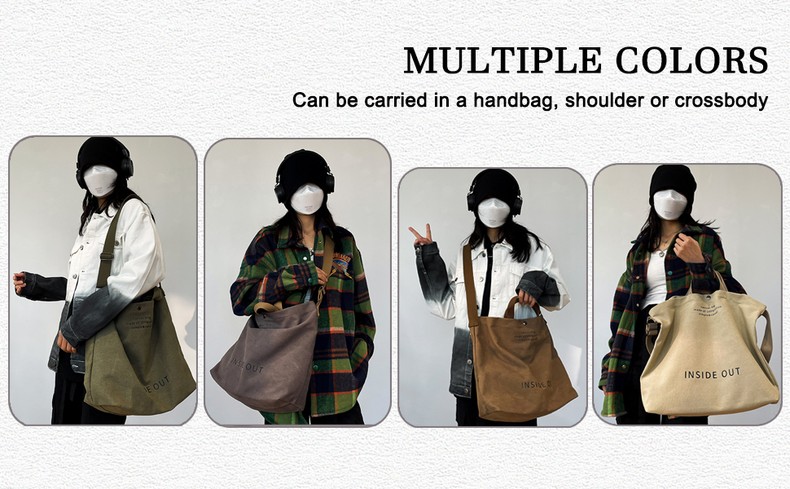 Women Canvas Tote Handbags Casual Shoulder Work Bag Crossbody Top Handle Bag Cross-body Handbags
