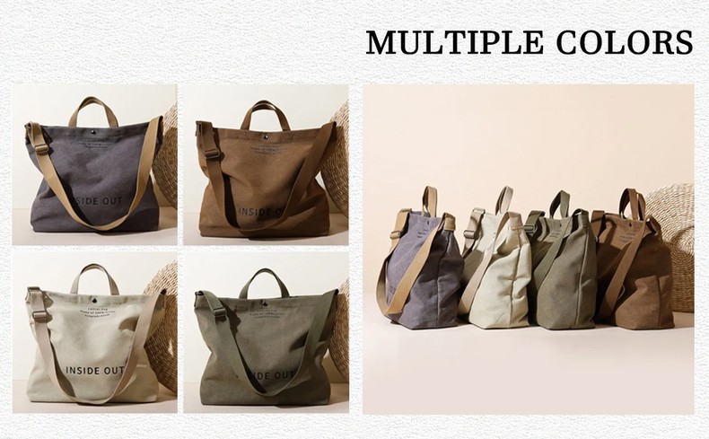 Women Canvas Tote Handbags Casual Shoulder Work Bag Crossbody Top Handle Bag Cross-body Handbags
