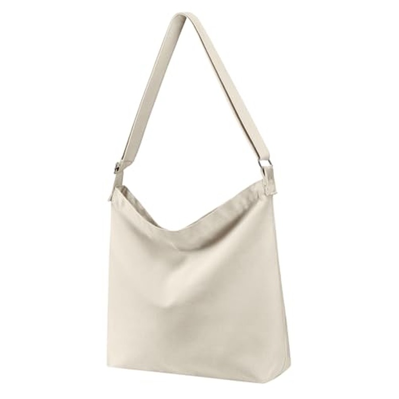 Women's blank large Size Canvas Crossbody Tote Handbags Shoulder Bag Hobo Casual Tote Diy-gifts (1)